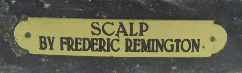 After: Frederic Remington, American (1861-1909) "Scalp" Bronze Sculpture on Marble Base