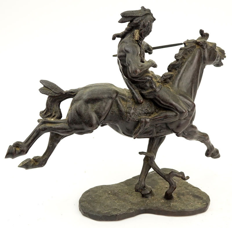 John Weaver, American  (1920-2012) "Indian Hunter" Circa 1975 The Franklin Mint Bronze Sculpture