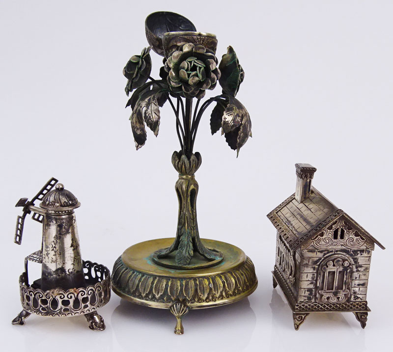 Three (3) Piece Sterling and Silver Plate Judaica Miniatures