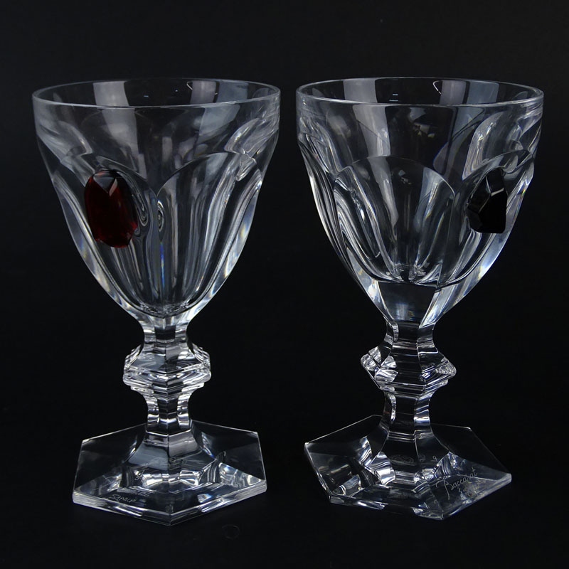 Pair of Baccarat AiE Harcourt Crystal Goblets in Fitted Boxes