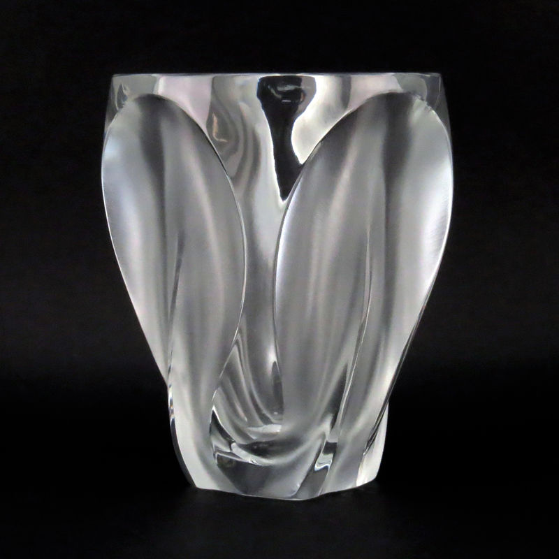 Lalique "Ingrid" Clear and Frosted Crystal Vase