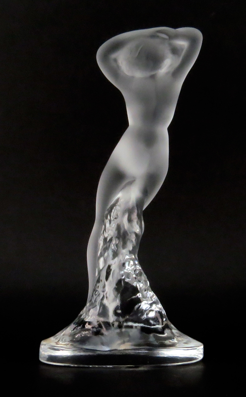 Lalique Frosted Crystal Art Deco Nude Figurine