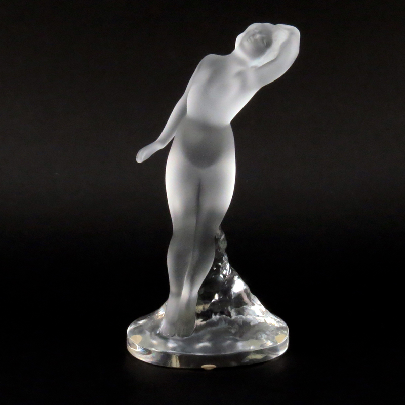 Lalique Frosted Crystal Art Deco Nude Figurine