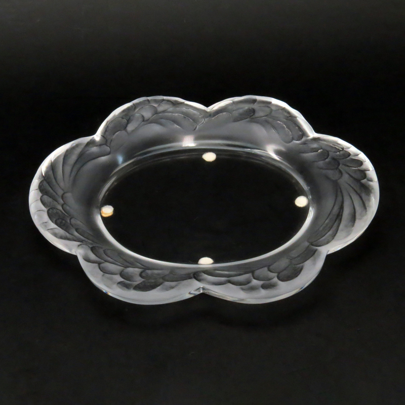 Lalique Clear and Frosted Crystal Serving Dish