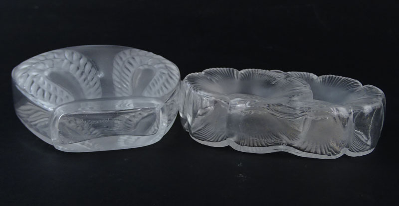 Grouping of Two (2) Lalique France Crystal Perfume Bottles