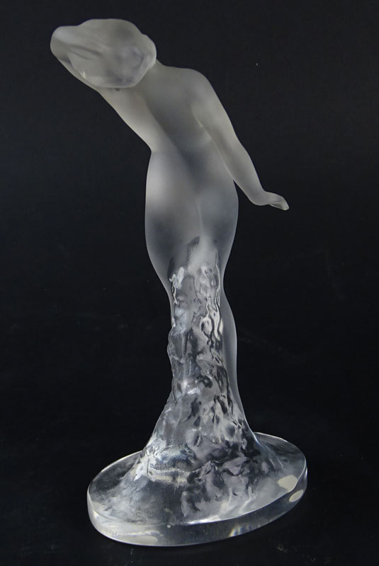 Lalique Frosted Crystal Art Deco Nude Figurine