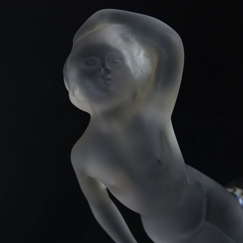 Lalique Frosted Crystal Art Deco Nude Figurine