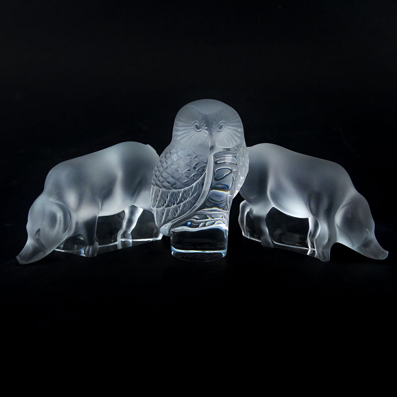 Three (3) Lalique Crystal Animals