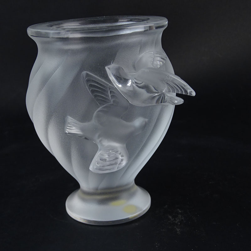 Lalique Crystal "Rosine" Vase