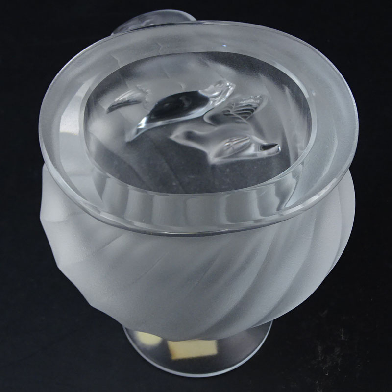 Lalique Crystal "Rosine" Vase