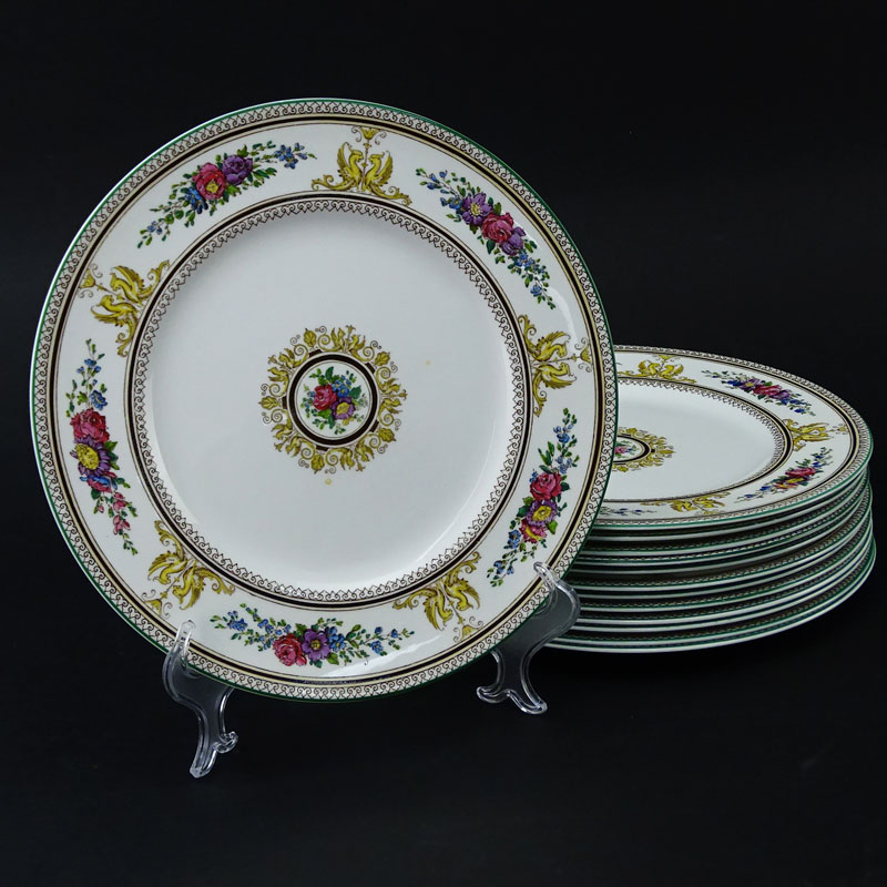 Set of Thirteen (13) Wedgwood Columbia - Ivory Body (Yellow Griffons) Dinner Plates