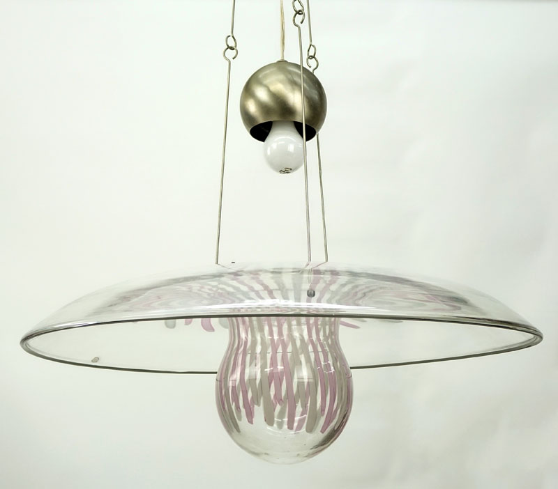 Modern "Space Age" Murano Style Art Glass Chandelier