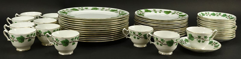 Forty Seven (47) Pieces Crown Staffordshire "Ivy" Partial Dinnerware Set