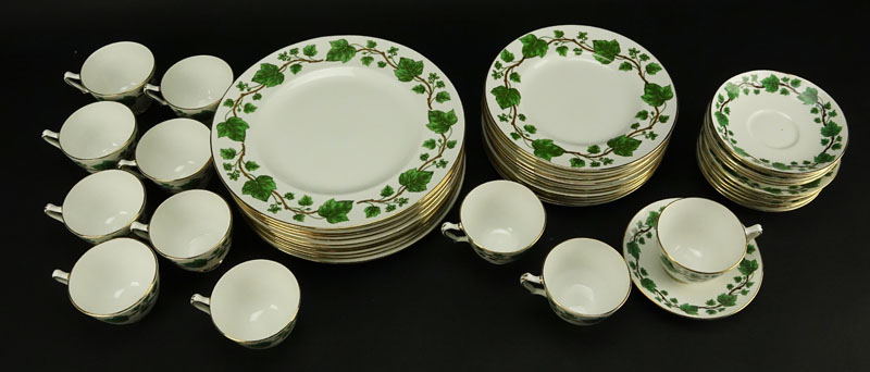 Forty Seven (47) Pieces Crown Staffordshire "Ivy" Partial Dinnerware Set