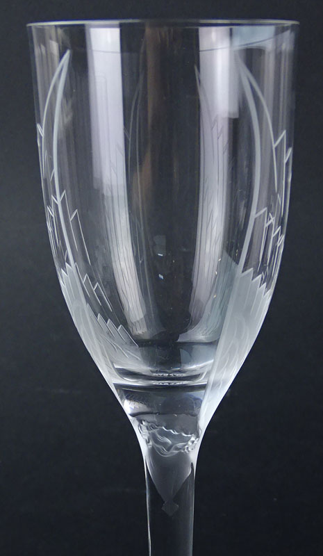 Ten (10) Lalique Crystal "Ange" Champagne Flutes