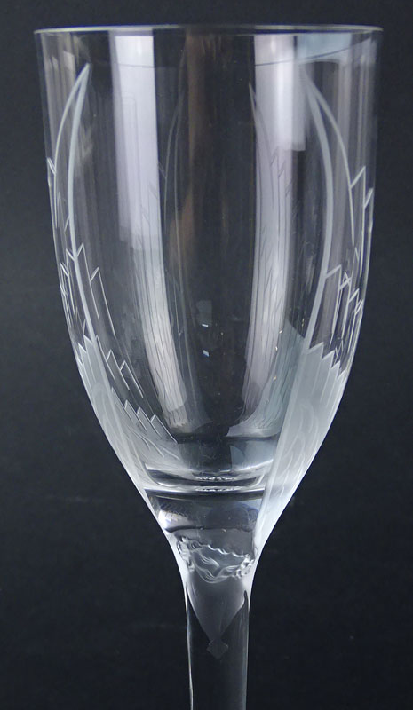 Ten (10) Lalique Crystal "Ange" Champagne Flutes