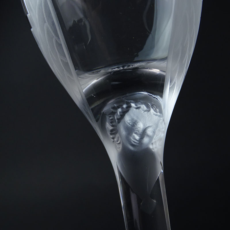 Ten (10) Lalique Crystal "Ange" Champagne Flutes