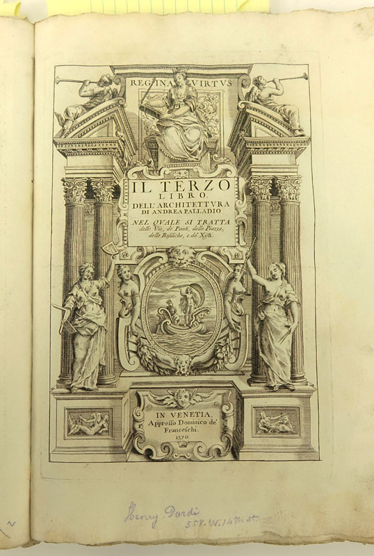 Andrea Palladio, Italian (1508-1580) I quattro libri dell'architettura, Venice 1570 (The Four Books of Architecture) in Hardcover Binding