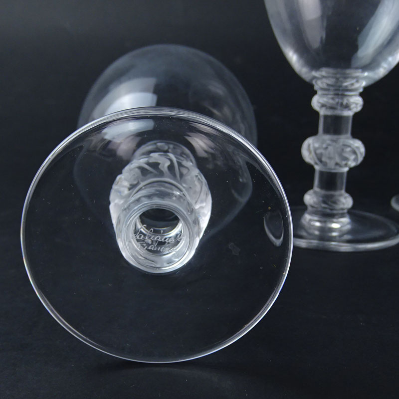 Ten (10) Lalique "Saint Hubert" Crystal Water Glasses