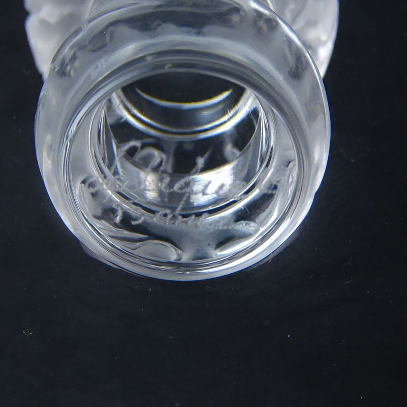 Ten (10) Lalique "Saint Hubert" Crystal Water Glasses