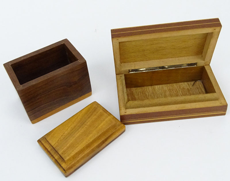 Grouping of Eight (8) Vintage Inlaid Wooden Boxes