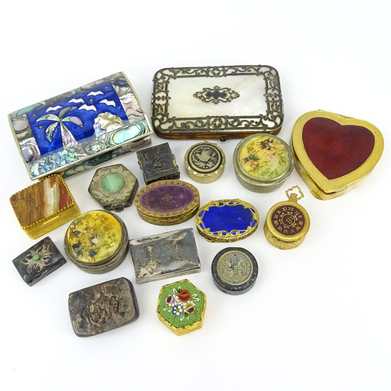 Grouping of Seventeen (17) Assorted Victorian Style Miniature Boxes