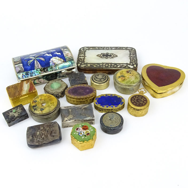 Grouping of Seventeen (17) Assorted Victorian Style Miniature Boxes