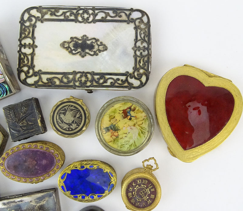 Grouping of Seventeen (17) Assorted Victorian Style Miniature Boxes