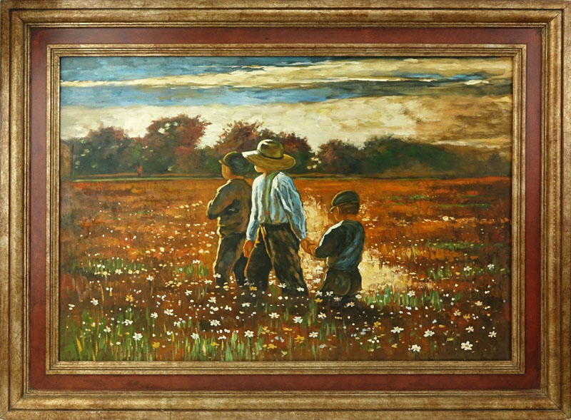 20th Century American School Oil on Canvas Landscape Scene