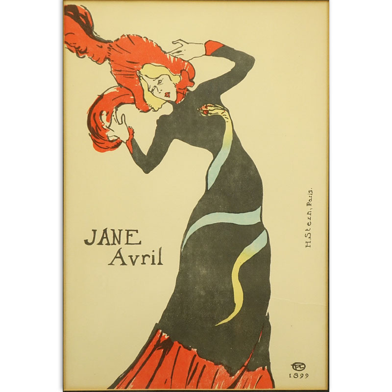 After: Henri de Toulouse Lautrec, French (1864-1901) "Jane Avril 1890" H