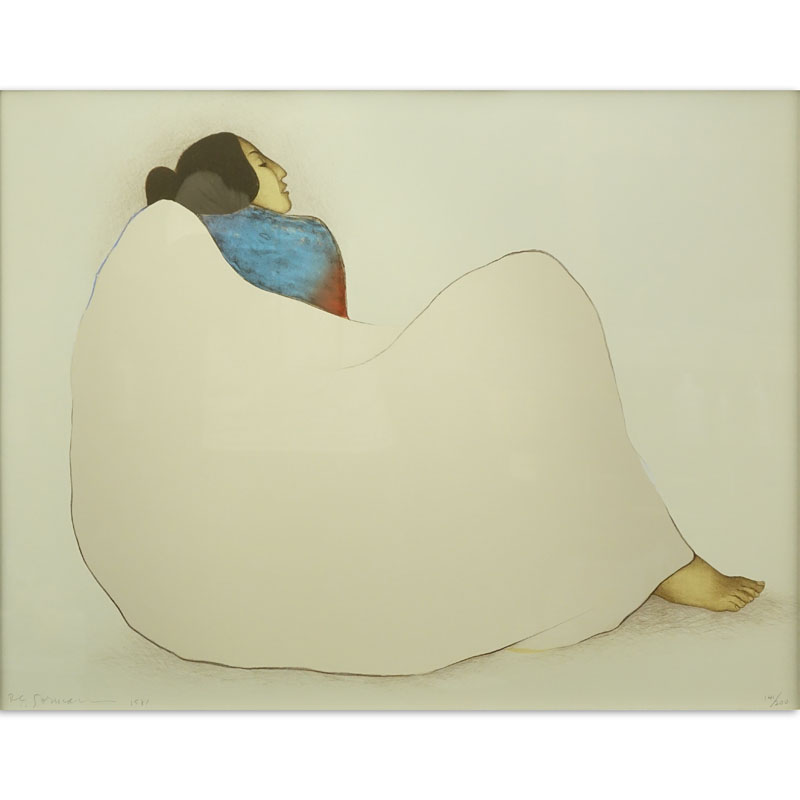 Rudolph Carl Gorman, Navajo (1931-2005) "Woman From Gallup"Circa 1981 Limited Edition Lithograph