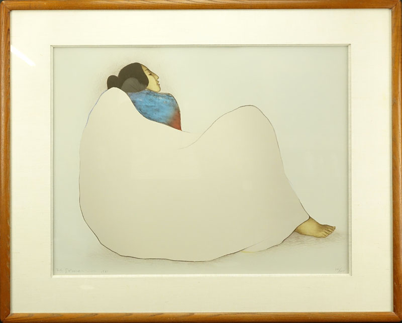 Rudolph Carl Gorman, Navajo (1931-2005) "Woman From Gallup"Circa 1981 Limited Edition Lithograph