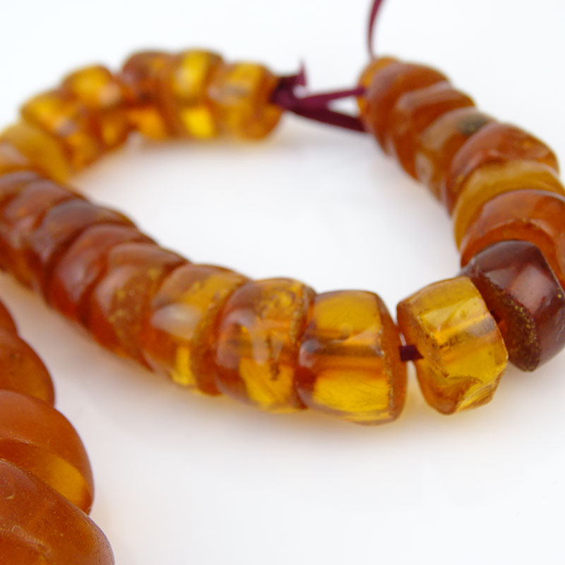 Antique Natural Amber Necklace and Bracelet Grouping