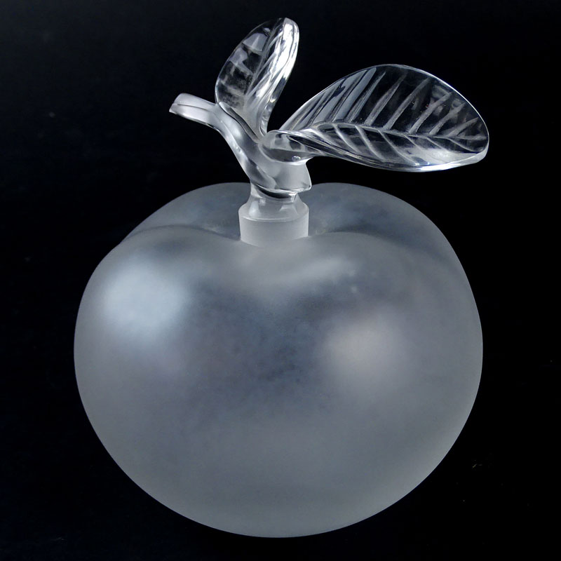 Lalique Frosted Crystal Apple Form Perfume Bottle