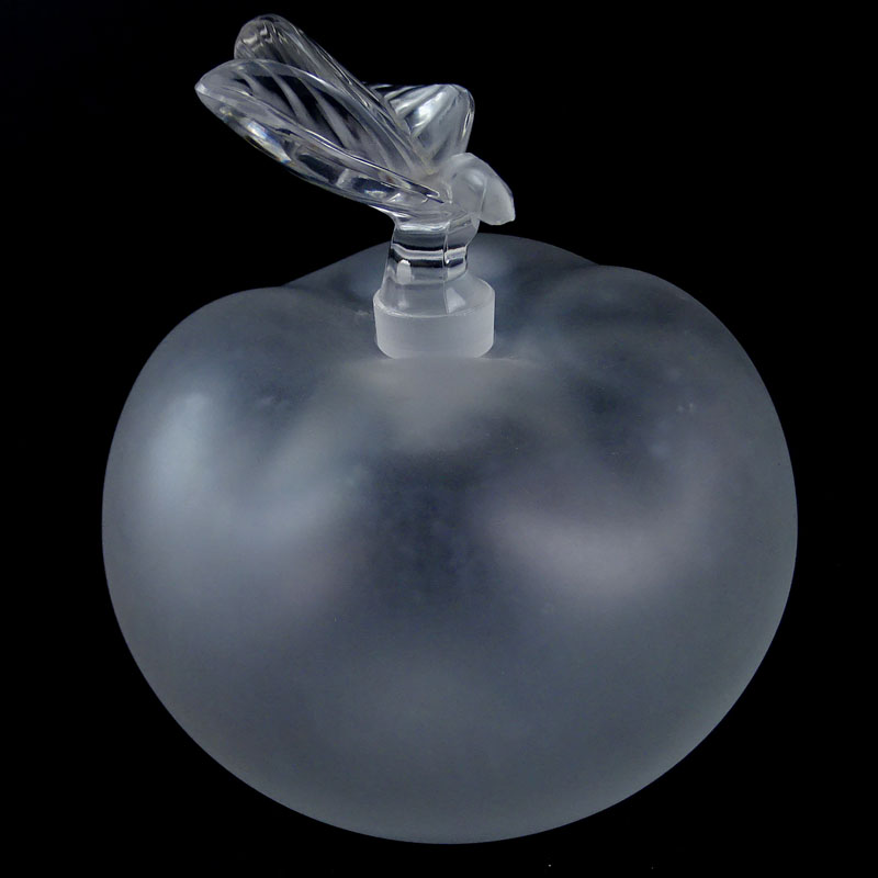 Lalique Frosted Crystal Apple Form Perfume Bottle