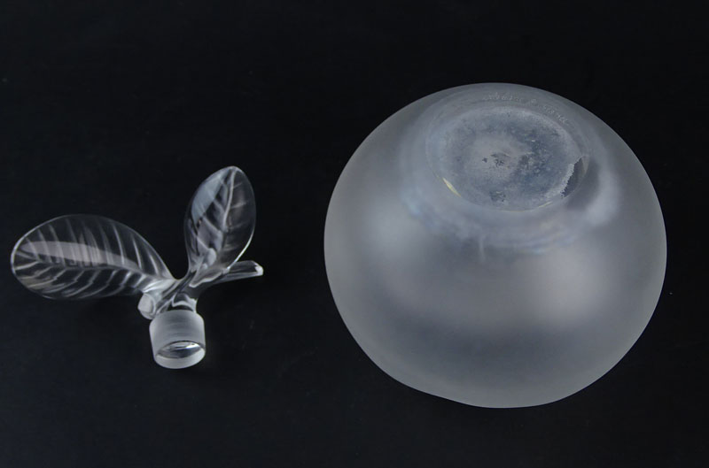 Lalique Frosted Crystal Apple Form Perfume Bottle