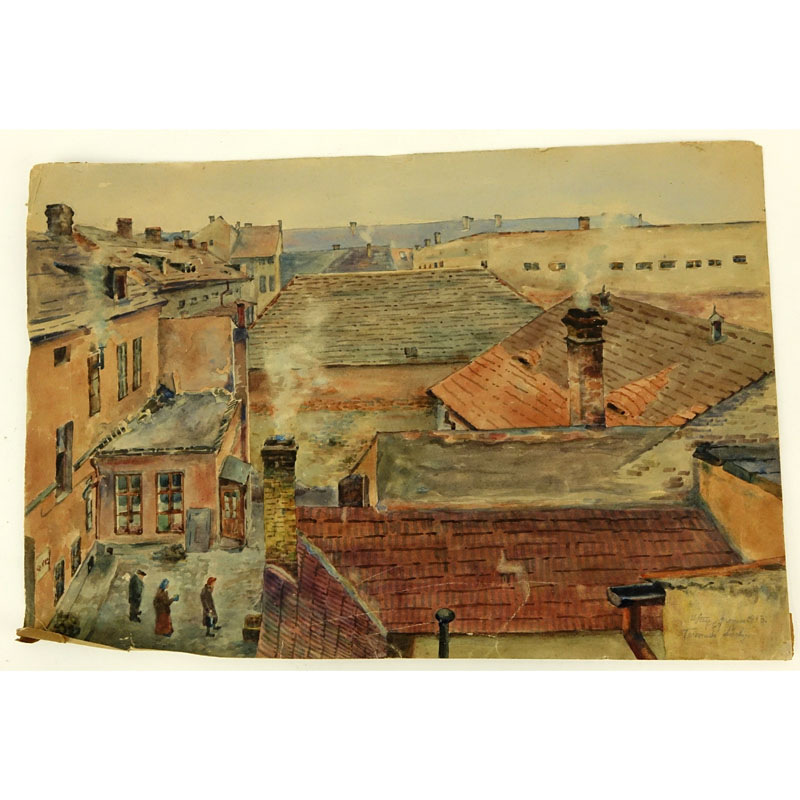 1943 Signed Watercolor "Tereziuski"