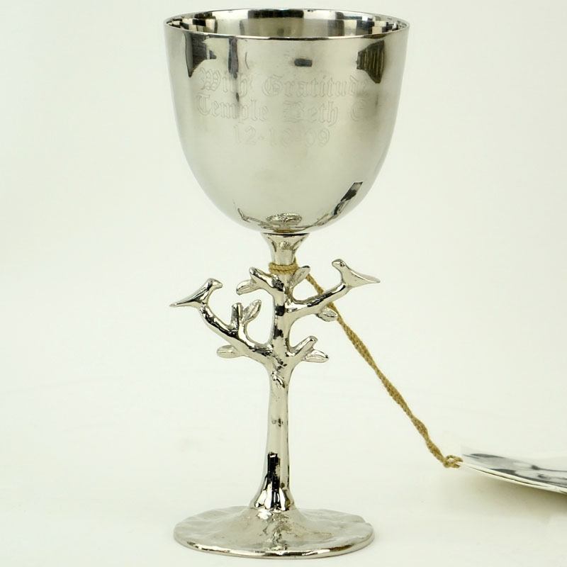 Michael Aram Judaica  Handmade Stainless Steel Nickel-plate "Tree Of Life" Kiddush Cup