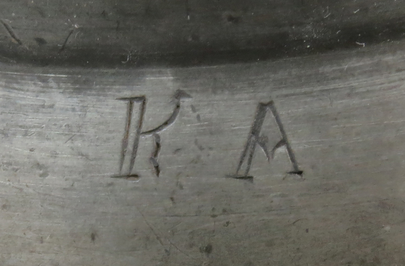 Two (2) 18th Century Judaica Pewter Plates