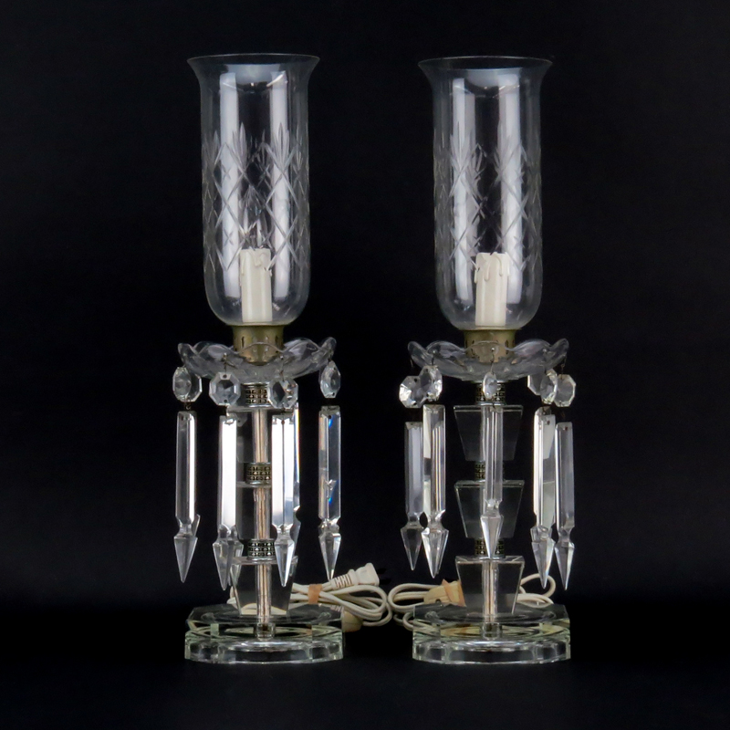 Pair of Vintage Crystal Lusters