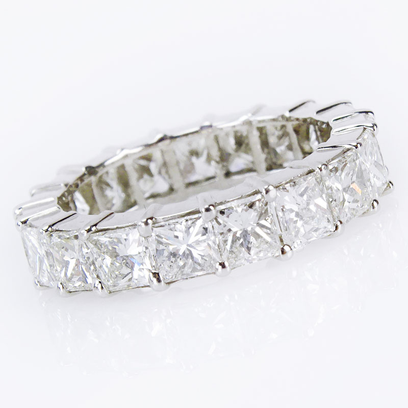 6.0 Carat Princess Cut Diamond and Platinum Eternity Band.