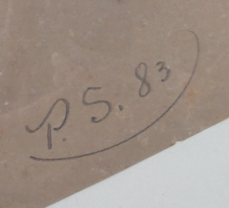 19th Century Pencil drawing with white highlights on tan paper "Male Nude"