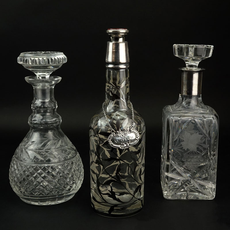 Grouping of Three (3) Decanters