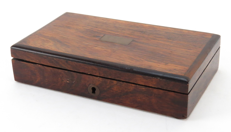 19th Century English Rosewood Boxed Drafting Set with Fitted Velvet Interior