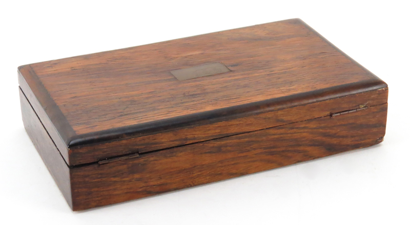 19th Century English Rosewood Boxed Drafting Set with Fitted Velvet Interior