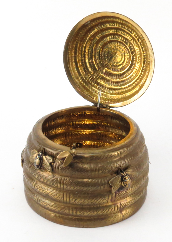 Vintage Mottahedeh Brass Beehive Lidded Box