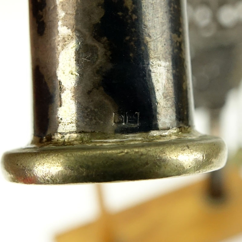 Pair of Late 18th or 19th Century Judaica Silver Torah Finials on Wooden Mount