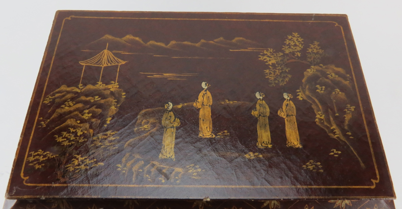 Vintage Chinese Painted and Gilt Decorated Box