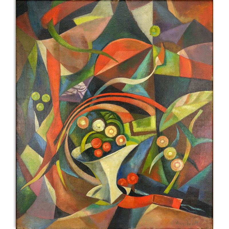 Francois Angiboult, Ukrainian (1887-1950) Oil on Canvas, Abstract Composition