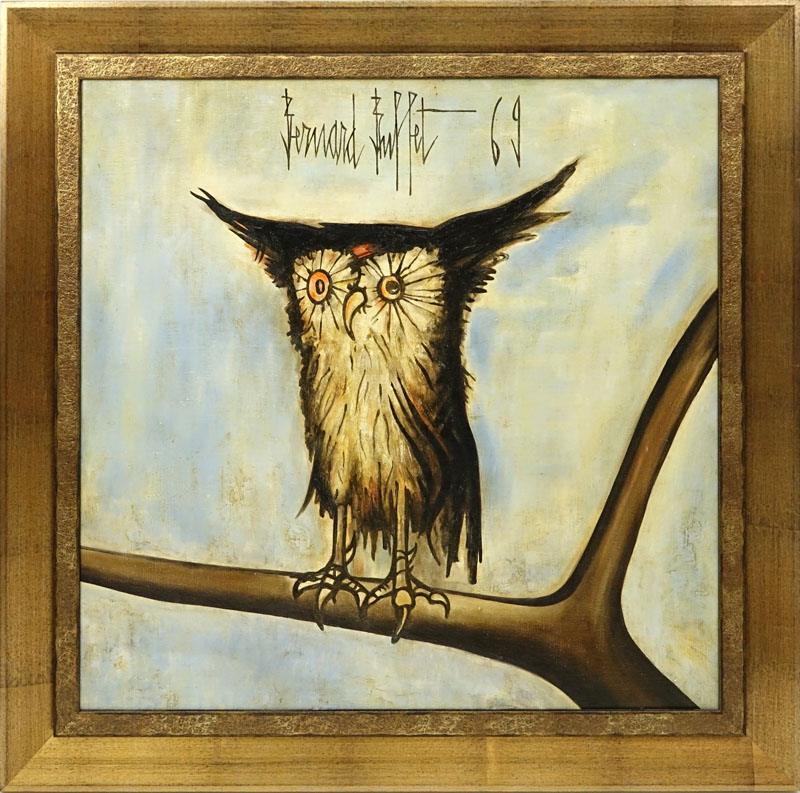 After: Bernard Buffet, French (1928-1999) Oil on Canvas, Owl